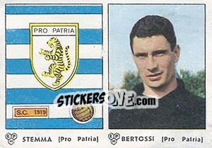 Figurina Stemma / Bertossi - Calciatori 1964-1965 - Panini
