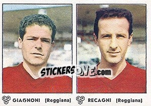 Sticker Giagnoni / Recagni - Calciatori 1964-1965 - Panini