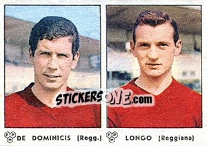 Sticker De Dominicis / Longo - Calciatori 1964-1965 n. 376 - Panini