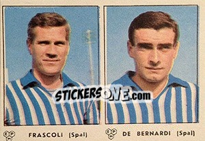 Sticker Frascoli / De Bernardi - Calciatori 1964-1965 n. 380 - Panini