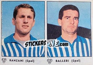 Sticker Ranzani / Balleri - Calciatori 1964-1965 n. 383 - Panini