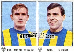 Sticker Del Zotto / Golin - Calciatori 1964-1965 n. 407 - Panini