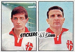 Sticker Frezza / Barbolini - Calciatori 1965-1966 n. 377 - Panini