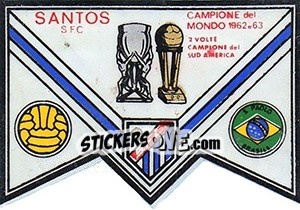Sticker Scudetto Santos - Calciatori 1965-1966 - Panini