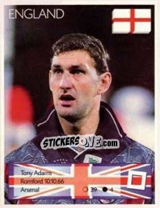 Sticker Tony Adams - Euro 1996 - Manil