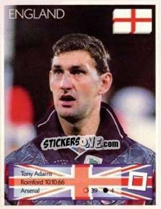 Sticker Tony Adams - Euro 1996 n. 19 - Manil