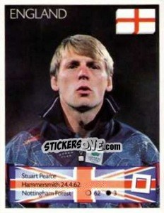 Sticker Stuart Pearce - Euro 1996 n. 21 - Manil