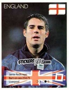 Sticker Jamie Redknapp - Euro 1996 n. 22 - Manil