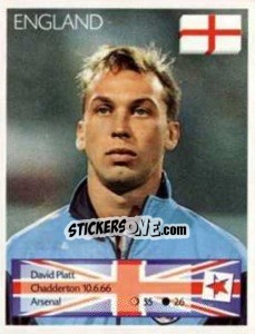 Sticker David Platt - Euro 1996 - Manil
