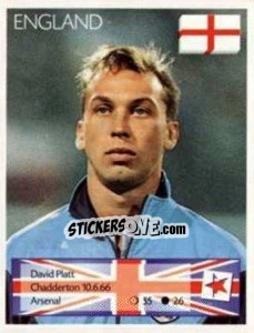 Cromo David Platt - Euro 1996 n. 23 - Manil