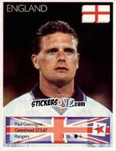 Sticker Paul Gascoigne - Euro 1996 n. 24 - Manil