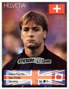 Sticker Marco Pascolo - Euro 1996 n. 31 - Manil