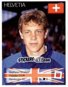 Sticker Stephane Henchoz - Euro 1996 n. 36 - Manil