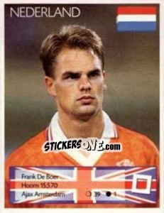 Sticker Frank De Boer - Euro 1996 - Manil