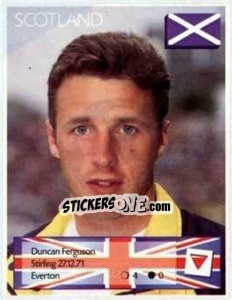 Sticker Duncan Ferguson - Euro 1996 n. 75 - Manil