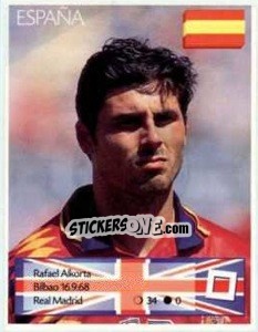 Sticker Rafael Alkorta - Euro 1996 n. 100 - Manil