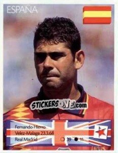 Sticker Fernando Hierro - Euro 1996 n. 101 - Manil