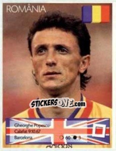 Sticker Gheorghe Popescu - Euro 1996 - Manil
