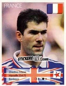 Sticker Zinedine Zidane - Euro 1996 n. 149 - Manil
