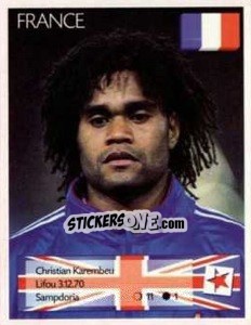 Sticker Christian Karembeu - Euro 1996 n. 151 - Manil