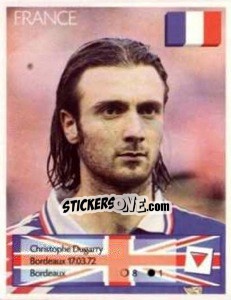 Sticker Christophe Dugarry - Euro 1996 - Manil