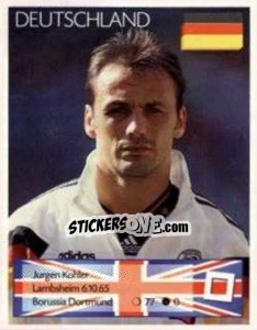 Cromo Jurgen Kohler - Euro 1996 n. 173 - Manil