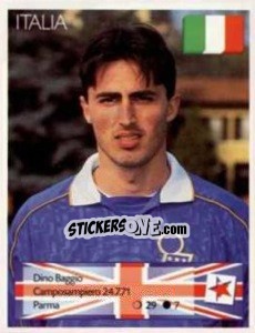 Sticker Dino Baggio - Euro 1996 n. 212 - Manil