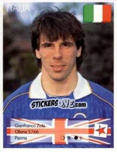 Sticker Gianfranco Zola - Euro 1996 - Manil