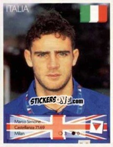 Sticker Marco Simone - Euro 1996 - Manil