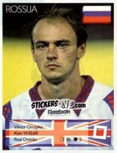 Sticker Viktor Onopko - Euro 1996 - Manil