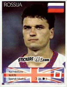Sticker Yuri Nikiforov - Euro 1996 n. 223 - Manil