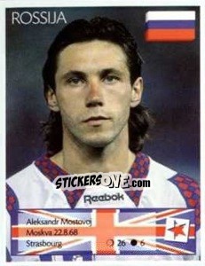 Sticker Aleksandr Mostovoi - Euro 1996 n. 226 - Manil