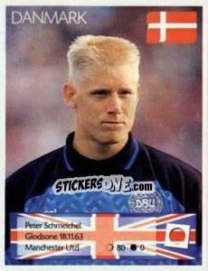 Sticker Peter Schmeichel - Euro 1996 n. 249 - Manil