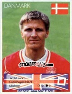 Sticker Jacob Laursen - Euro 1996 n. 250 - Manil