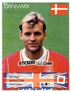 Sticker Jes Hogh - Euro 1996 n. 252 - Manil