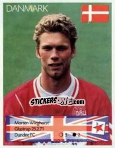 Cromo Morten Wieghorst - Euro 1996 n. 257 - Manil