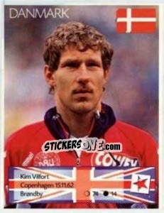 Sticker Kim Vilfort - Euro 1996 n. 260 - Manil