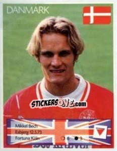 Sticker Mikkel Bech - Euro 1996 - Manil