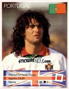Sticker Manuel Fernando Couto - Euro 1996 n. 267 - Manil