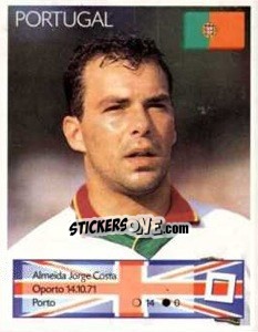 Sticker Almeida Jorge Costa - Euro 1996 n. 268 - Manil