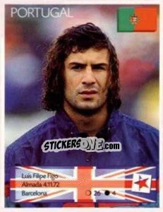 Sticker Luis Filipe Figo - Euro 1996 n. 273 - Manil