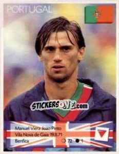 Sticker Manuel Viera Joao Pinto - Euro 1996 - Manil