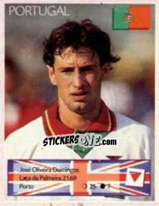 Sticker José Oliveira Domingos - Euro 1996 - Manil