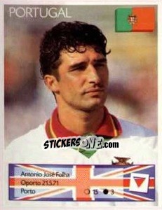 Sticker Antonio José Folha - Euro 1996 - Manil