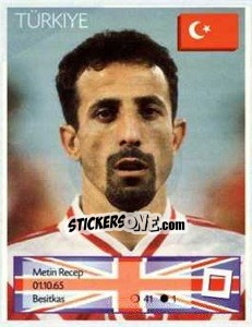 Sticker Metin Recep - Euro 1996 - Manil