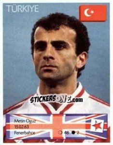 Sticker Metin Oguz - Euro 1996 n. 289 - Manil