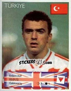 Sticker Erdem Arif - Euro 1996 - Manil