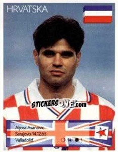 Cromo Aljosa Asanovic - Euro 1996 - Manil