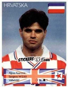 Sticker Aljosa Asanovic - Euro 1996 - Manil