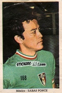 Figurina Sabas Ponce - Mexico 1970 n. 168 - Editora Sadira